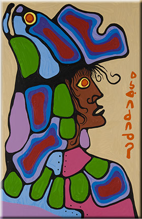 a-85-12indianwomaninceremonialheaddressnodateacryliconcanvascollectionoftheartgalleryofalgoma-giftoftheontarioheritag