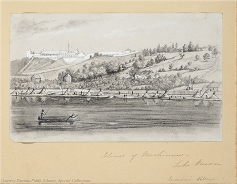 Sketch of the Island of Mackinaw, Anna Jamieson, 1838.  Courtesy Toronto Public Library