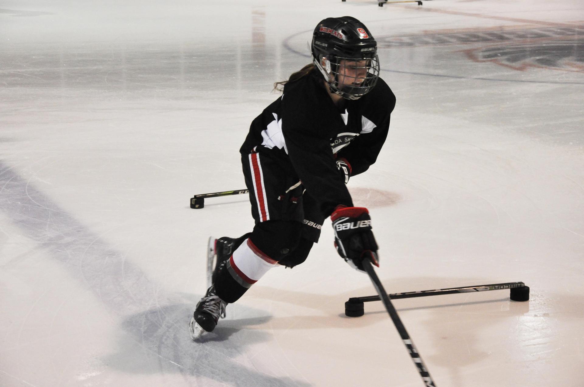 female player on ice