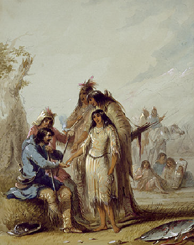 The Trappers Bride, Alfred Jacob Miller, 1858-1859, Walters Art museum