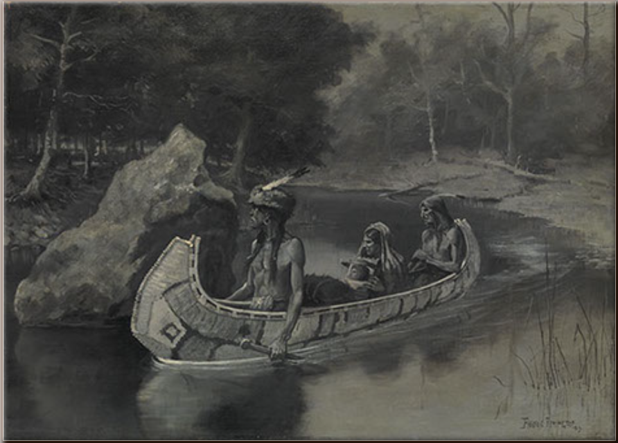 "Pitched It Sheer into the River...Where it Still is Seen in the Summer."  Illustration for the "The Song of Hiawatha," Frederic Remington, 1891.  Courtesy of the Metropolitan Museum of Art