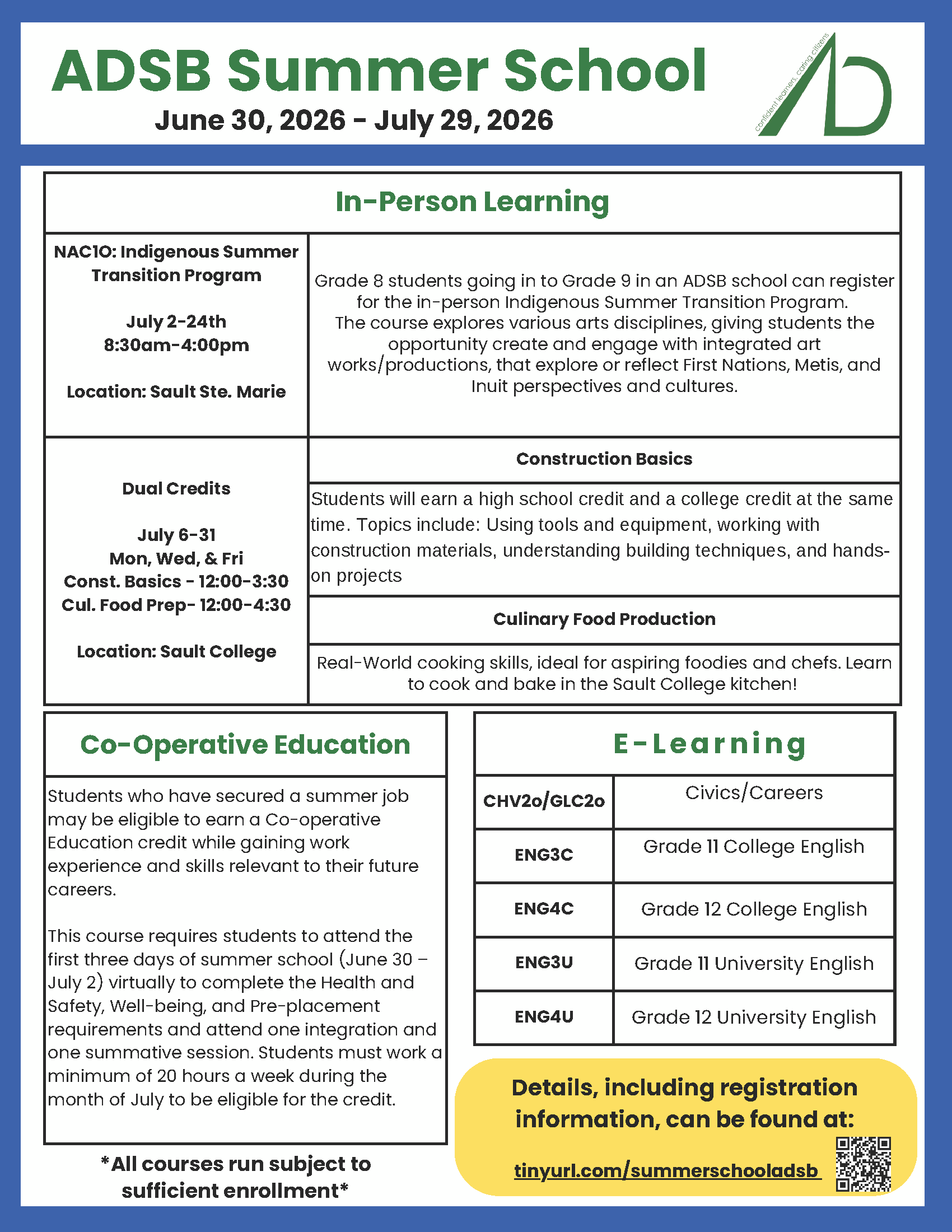 ADSB Summer School Flyer 2026