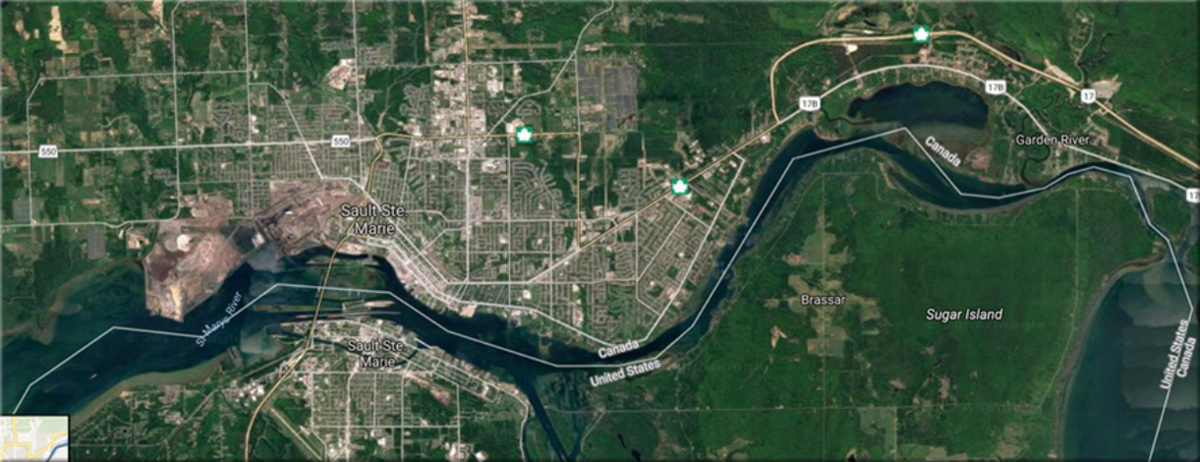Google Earth image of St. Marys River