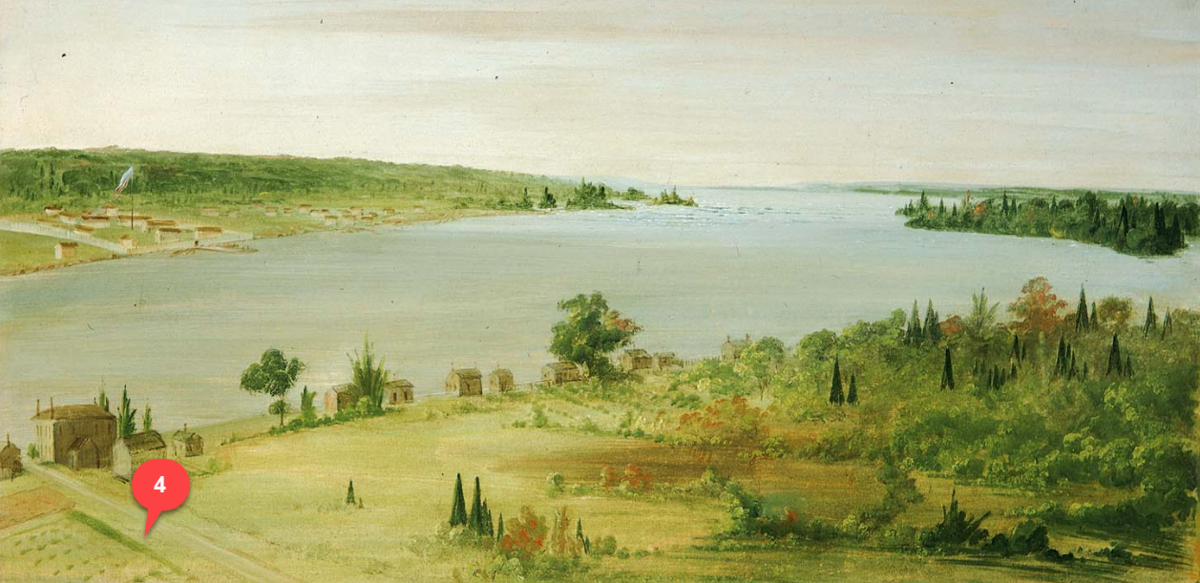 Sault Ste. Marie Fur Trading POst. Courtesy of the Smithsonian American Art Museum